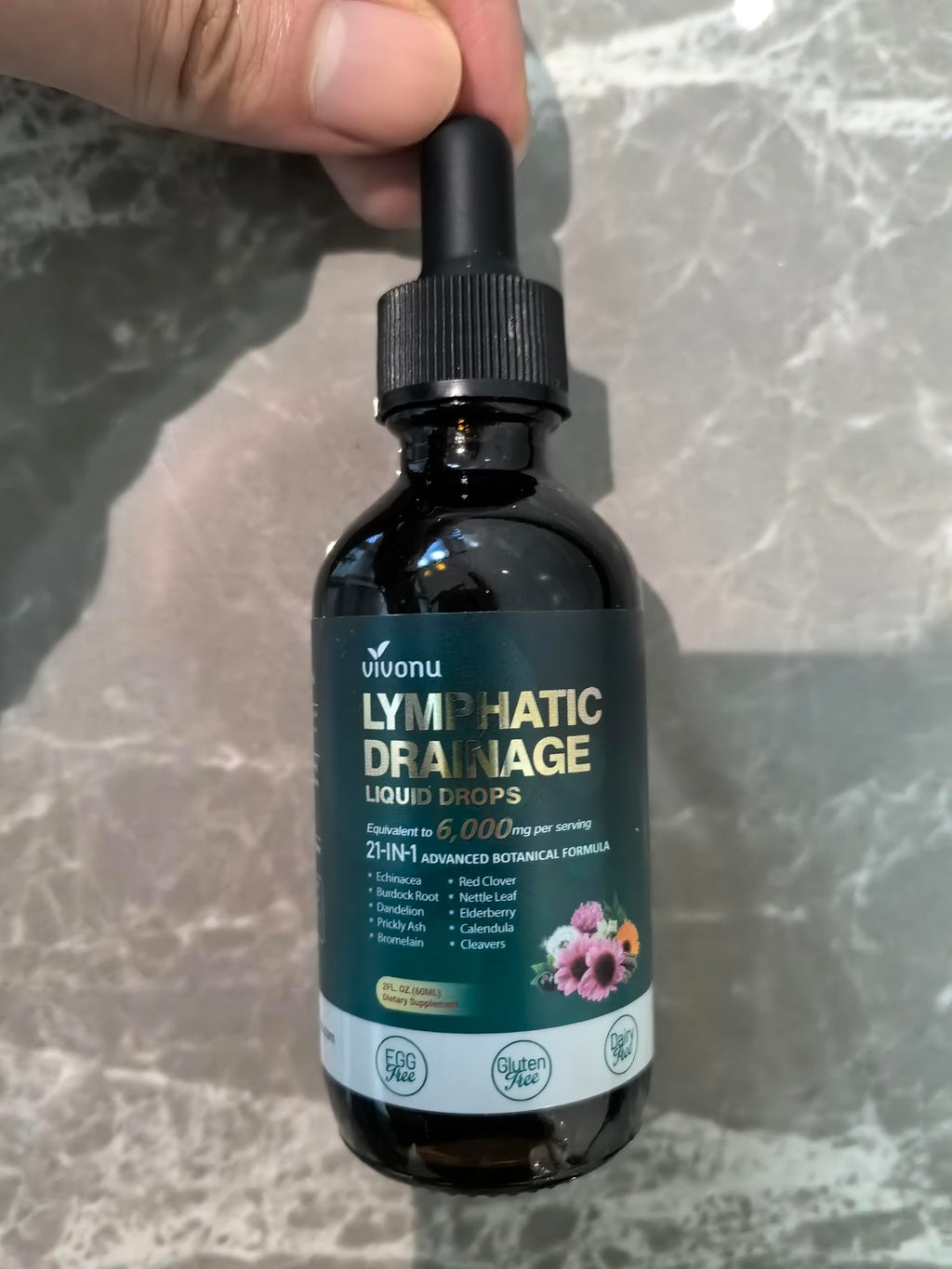 21-in-1 Lymphatic Drainage Drops for Liposomal, Immune & Lymph System Support Supplement for Women & Men with Echinacea, Dandelion, Burdock, Bromelain, Calendula, Turmeric & More, 4 Pack