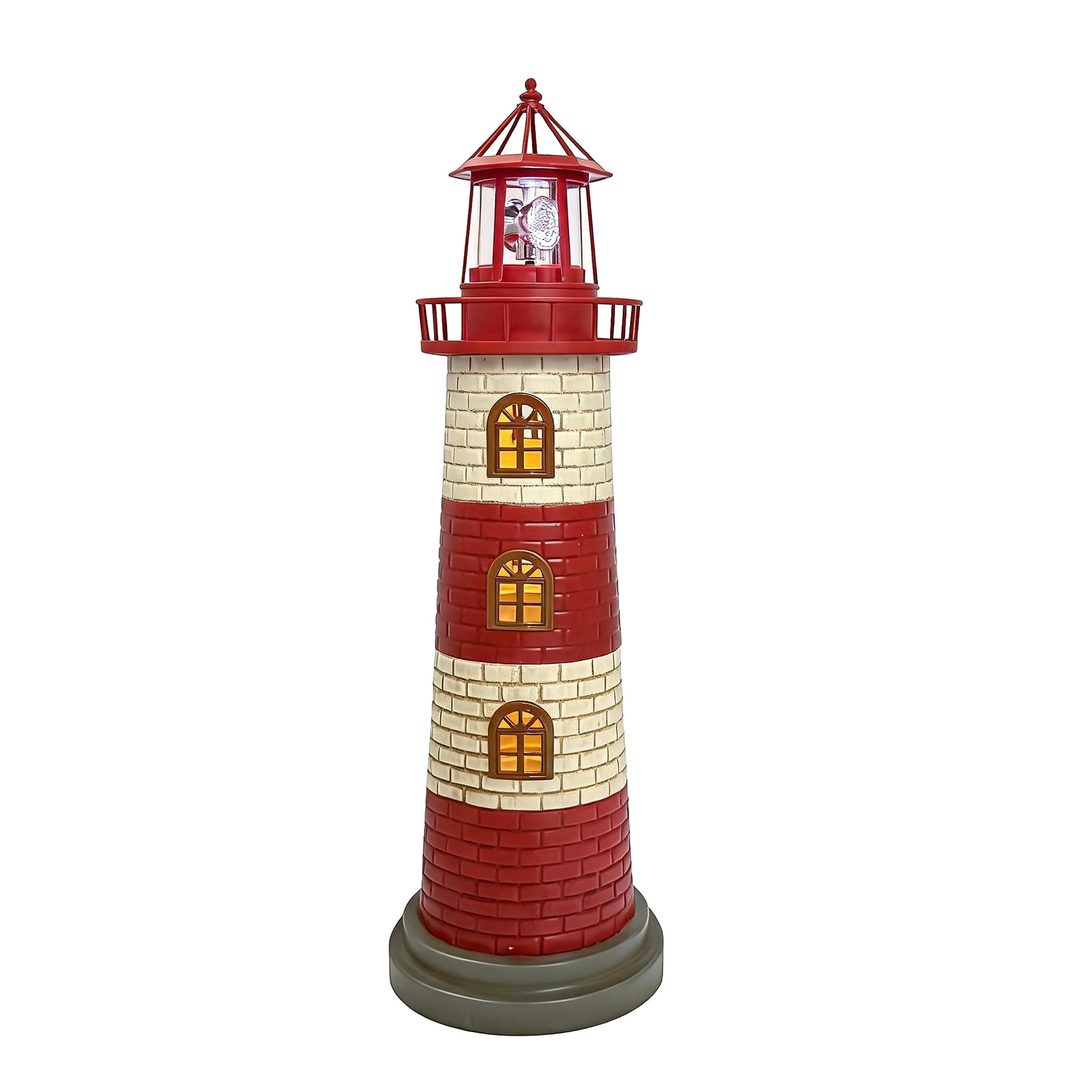 Large Garden Statues 23" Coastal Solar Lighthouse Garden Decor for Outside