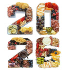 2026 Plastic Fillable Charcuterie Number Letter Shaped Serving Tray, Waterproof Food Dish Plate, 10 inch, New Year Graduation Party Treat (2026)