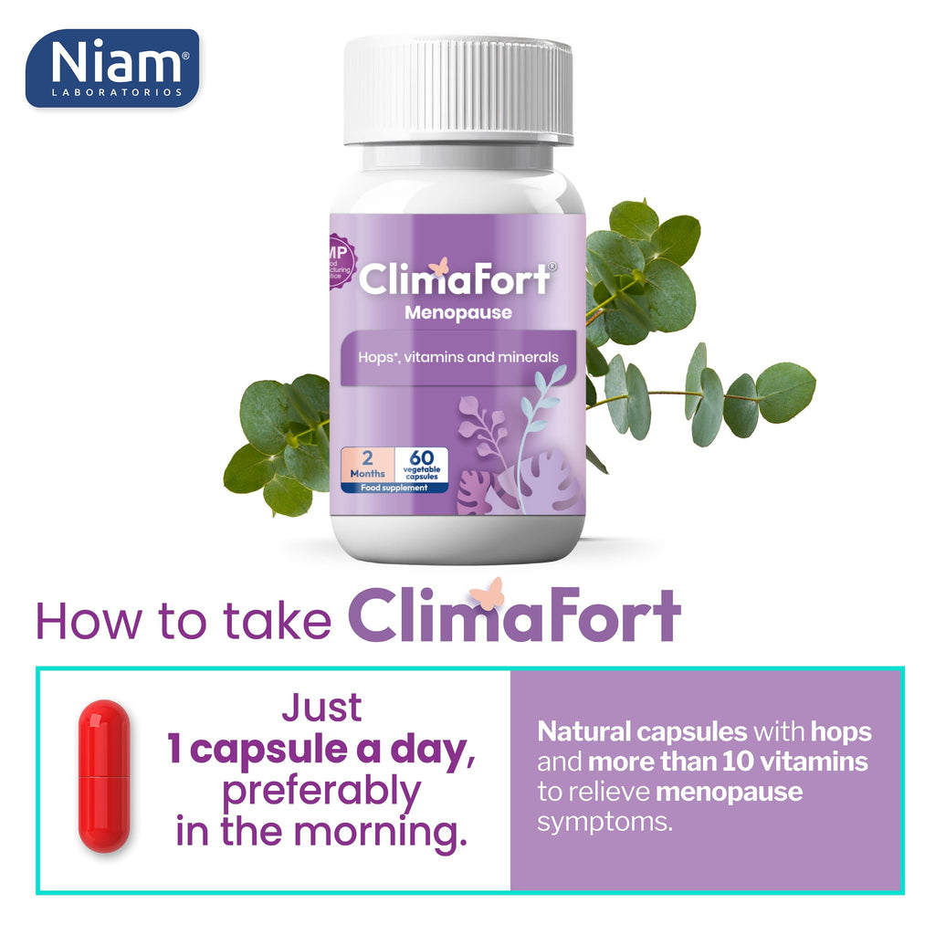 Climafort 60 Day Supply | Menopause Relief Pills | Natural Relief for Hot Flashes, Night Sweats, Mood Swings & Hormone Balance | Hops, Vitamins, and Minerals | 1 Capsule Daily