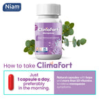 Climafort 60 Day Supply | Menopause Relief Pills | Natural Relief for Hot Flashes, Night Sweats, Mood Swings & Hormone Balance | Hops, Vitamins, and Minerals | 1 Capsule Daily