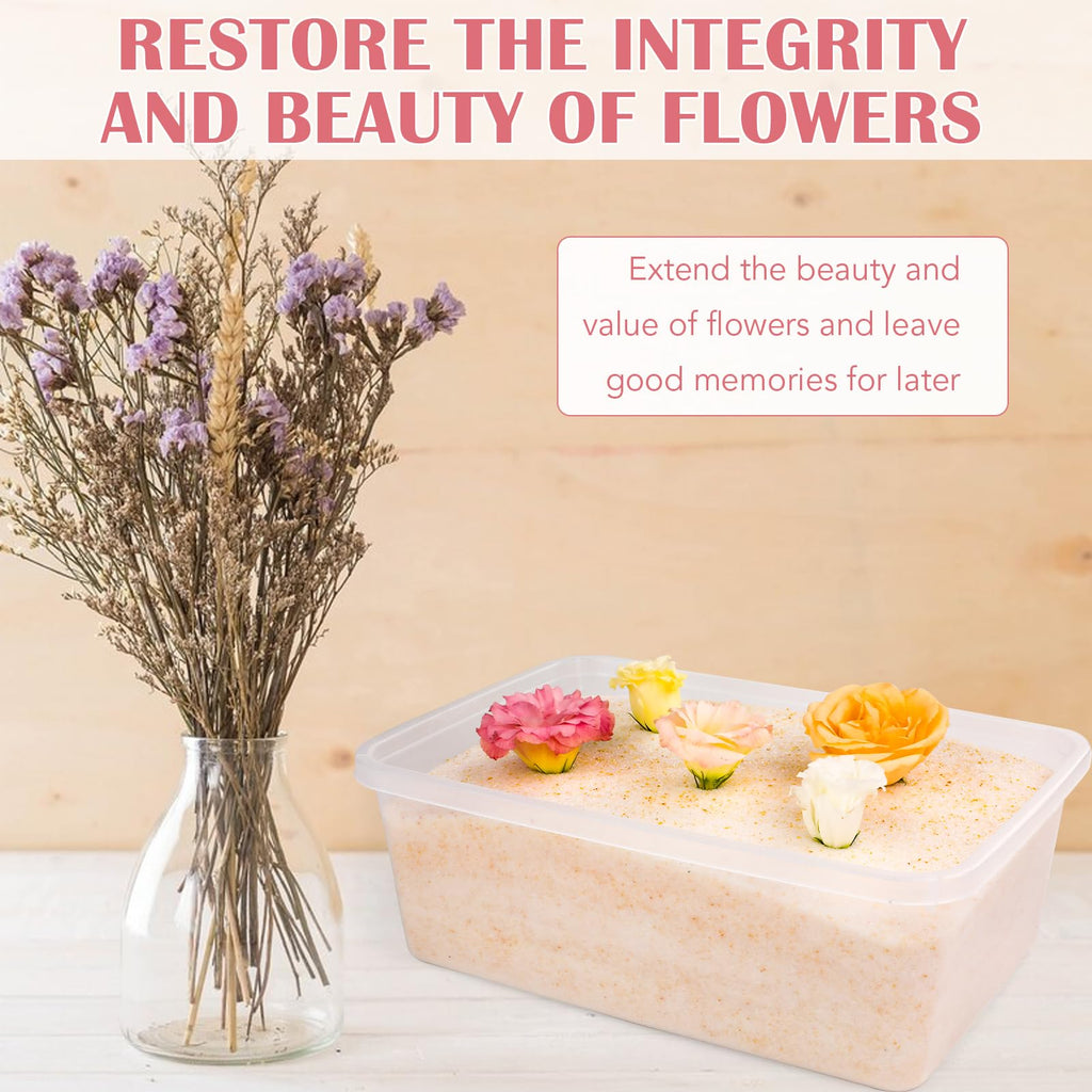 VOISEN Silica Gel Flower Drying,5LBS Flower Drying Silica Gel Crystals,Color Indicating Flower Preservation Kit Contains Flowers Desiccant, Brush, Gloves, Plastic Box
