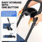 Pet Stroller Cat Dog Stroller Travel Folding Pet Carriers（Blue）