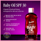 Vacation Baby Oil SPF 30 & Air Freshener Bundle, Hydrating & Nourishing, Mineral-Oil Free, Lightweight Formula, Transparent On All Skin Tones, Travel Size Sunscreen, 3.4 Fl. Oz.