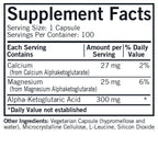 Kirkman Alpha-Ketoglutaric Acid 300 mg - Hypoallergenic | 100 Vegetarian Capsules