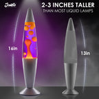 JAMBO 16" Beautiful Lamp- Purple with Yellow/Orange Wax, Relaxing Liquid Light, Night Light Nightlight, Home Decor Living Room Office Bedroom Lamp for Adults Teens Kids Magma Motion