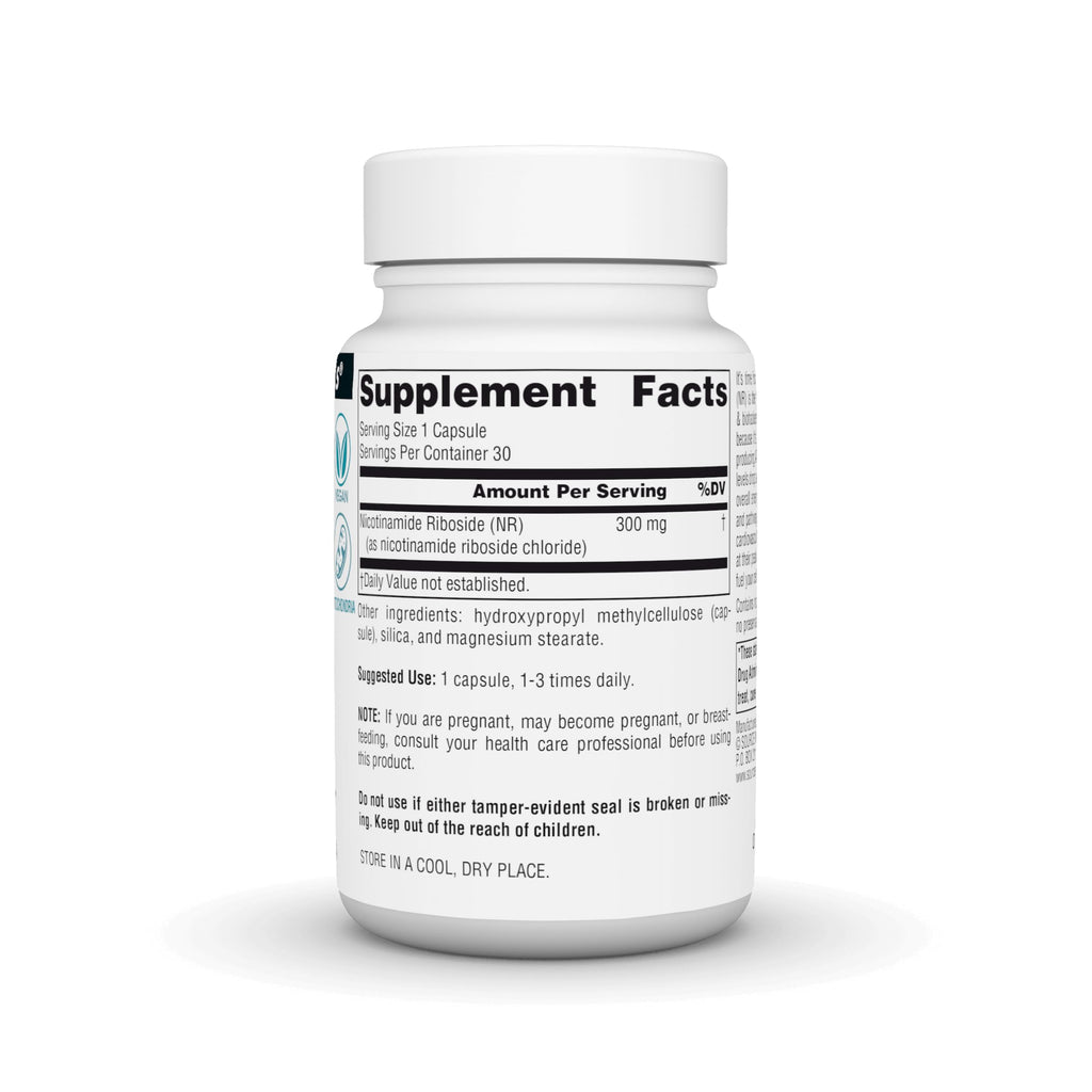 Source Naturals NR, Nicotinamide Riboside, Vegan Dietary Supplement for Mitochondria, Healthy Aging, Cells & Energy*, Premier Fuel for NAD+ Levels, 300 mg - 30 Vegan Capsules