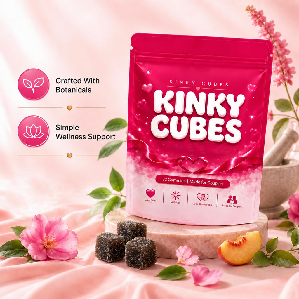 KINKY CUBES Gummies, Boost Mood, Vitamin & Mineral Supplements, 32 Gummies