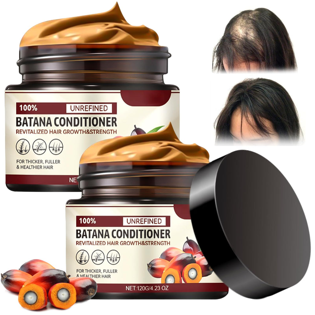 2PCS Batana Hair Growth Oil - 100% Pure | Natural and Organic| Repairs Damaged Hair, Leaves Hair Smoother and Reduces Hair Loss
