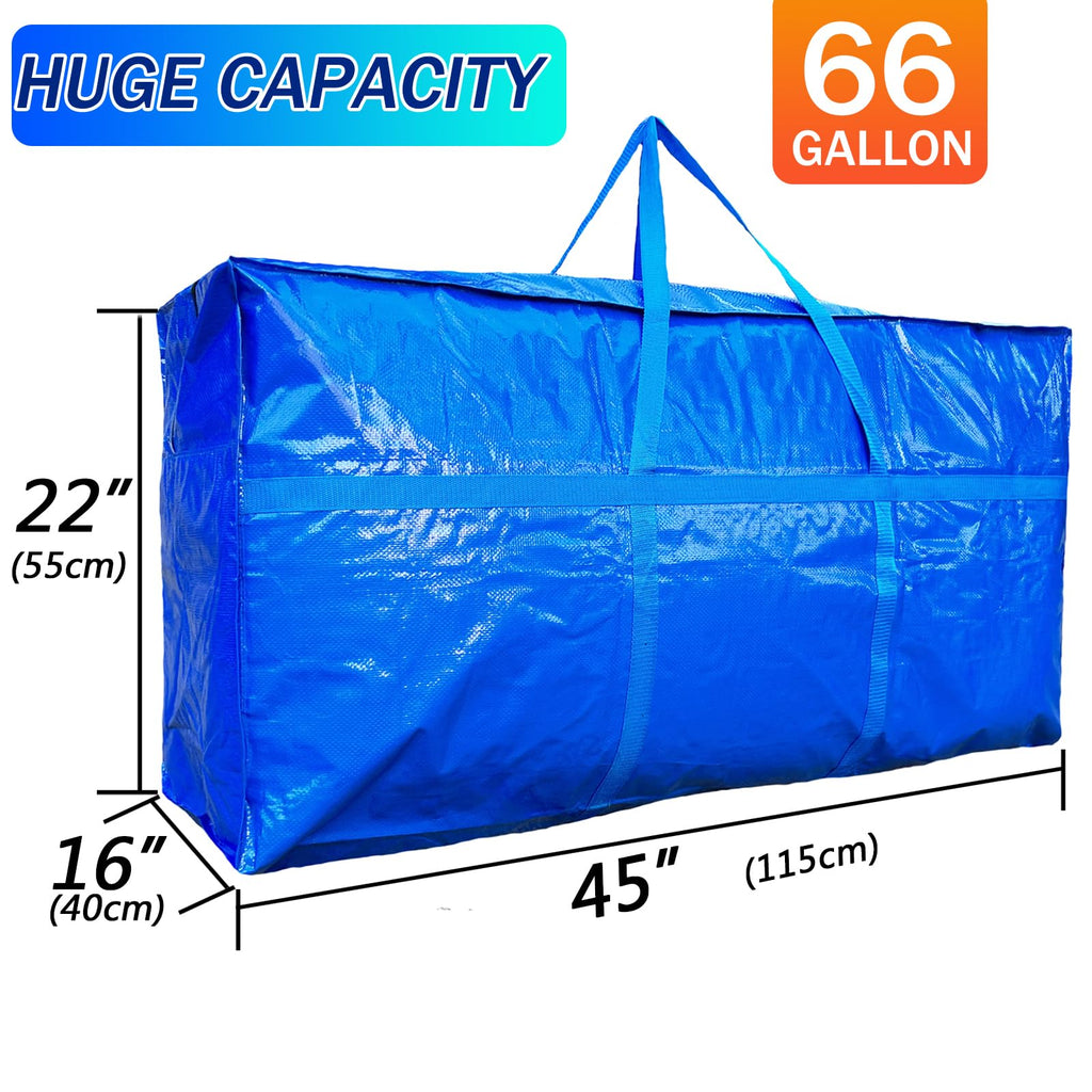 66 Gallon Extra Large Storage Bags, Huge Moving Bags Heavy Duty with Zipper