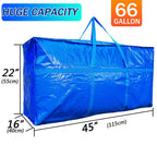 66 Gallon Extra Large Storage Bags, Huge Moving Bags Heavy Duty with Zipper