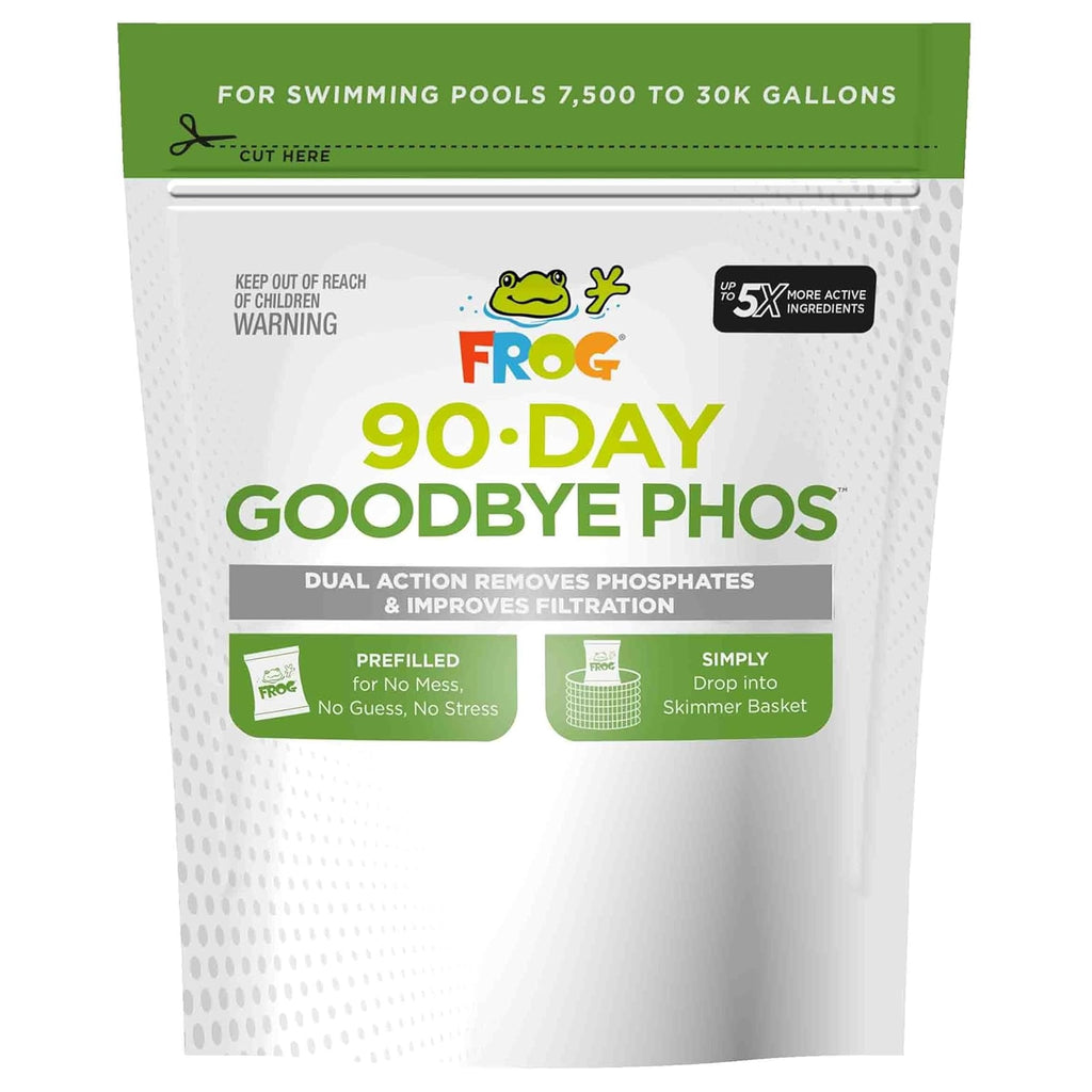 FROG 90-Day Goodbye Phos - Dry Formula Phosphate Remover for Pools up to 30,000 Gallons - Pool Maintenance & Treatment - No More Phos - 3 Pods