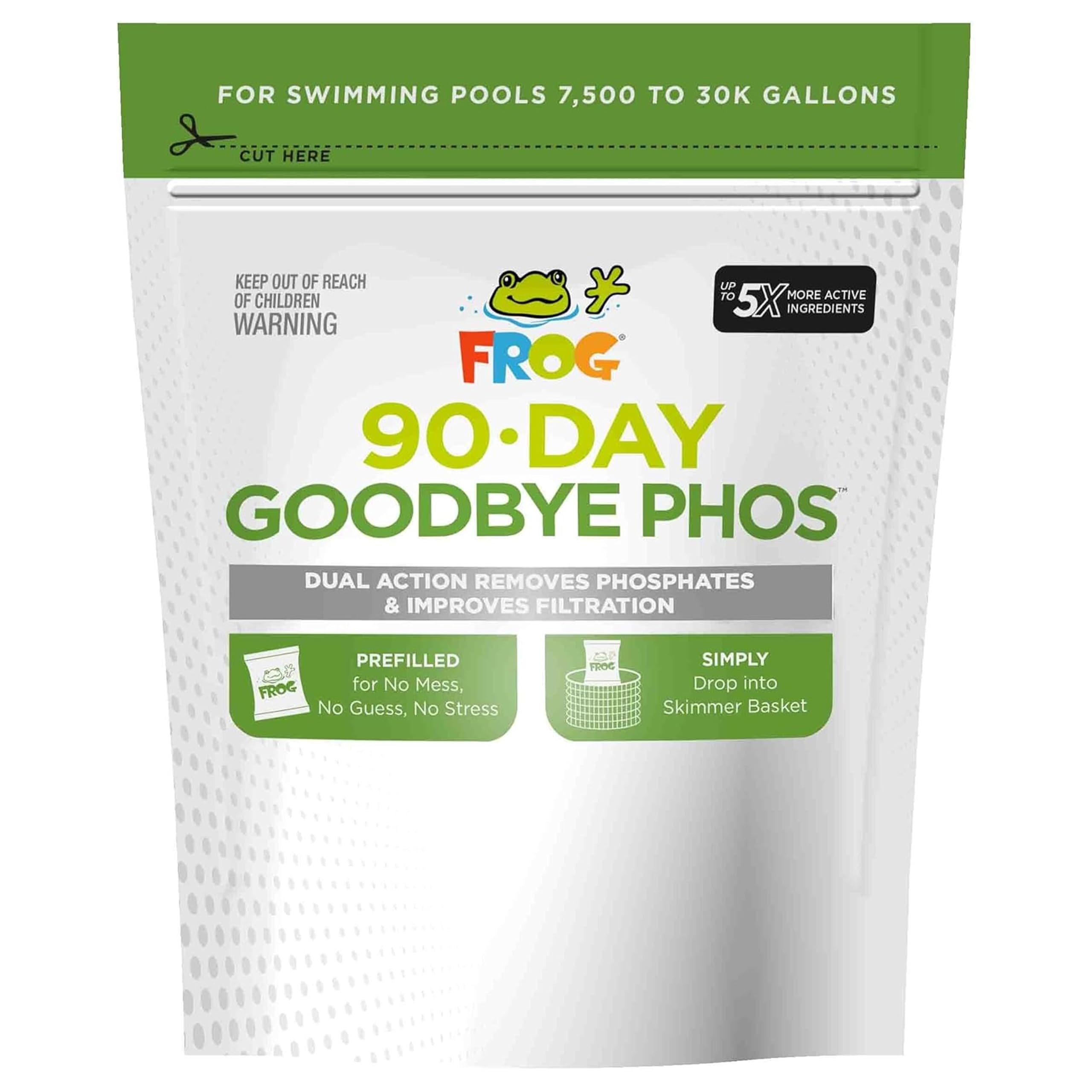 FROG 90-Day Goodbye Phos - Dry Formula Phosphate Remover for Pools up to 30,000 Gallons - Pool Maintenance & Treatment - No More Phos - 3 Pods
