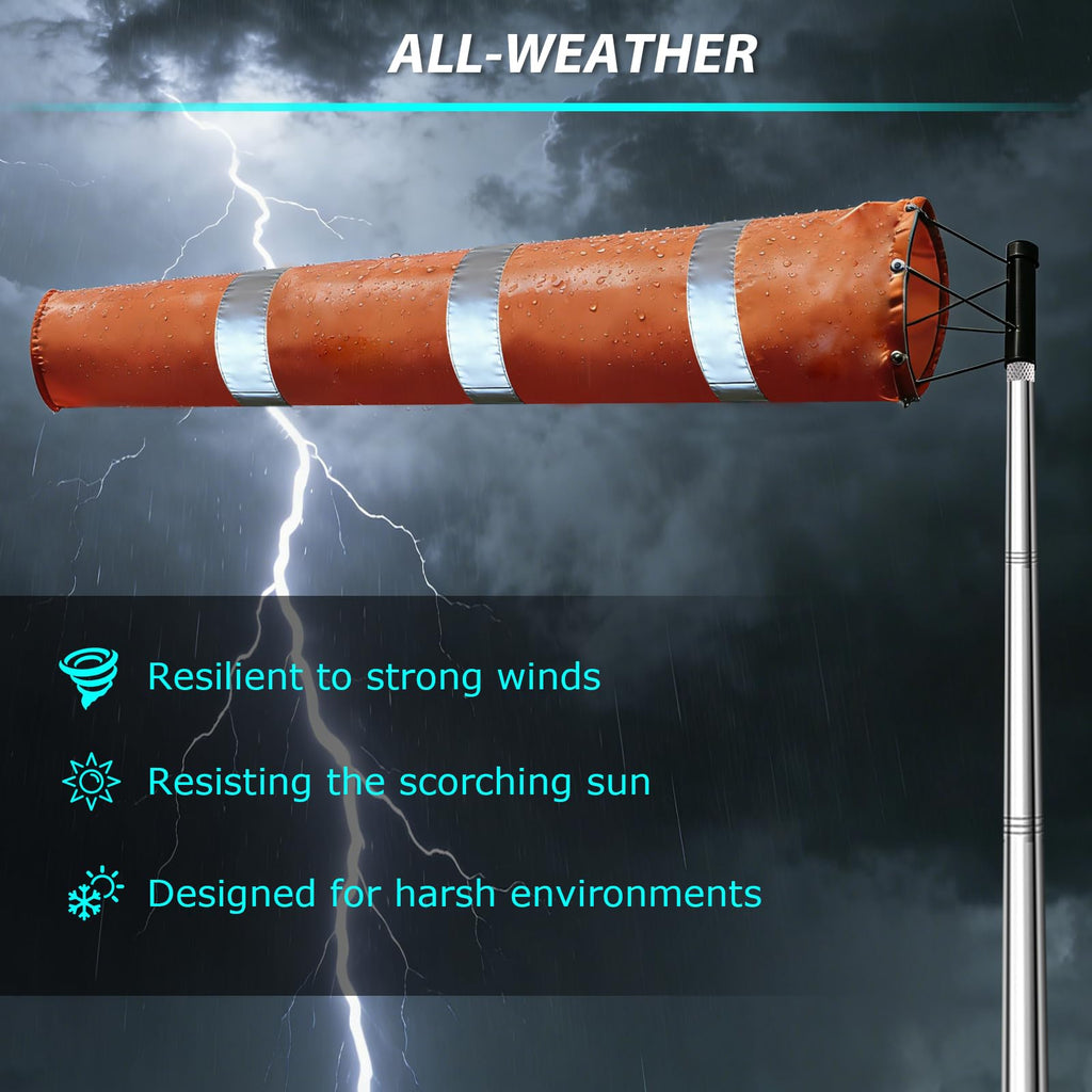 Airport Windsock Pole Kit, 8 in x 36 in Aviation Grade Wind Sock Pole Kit