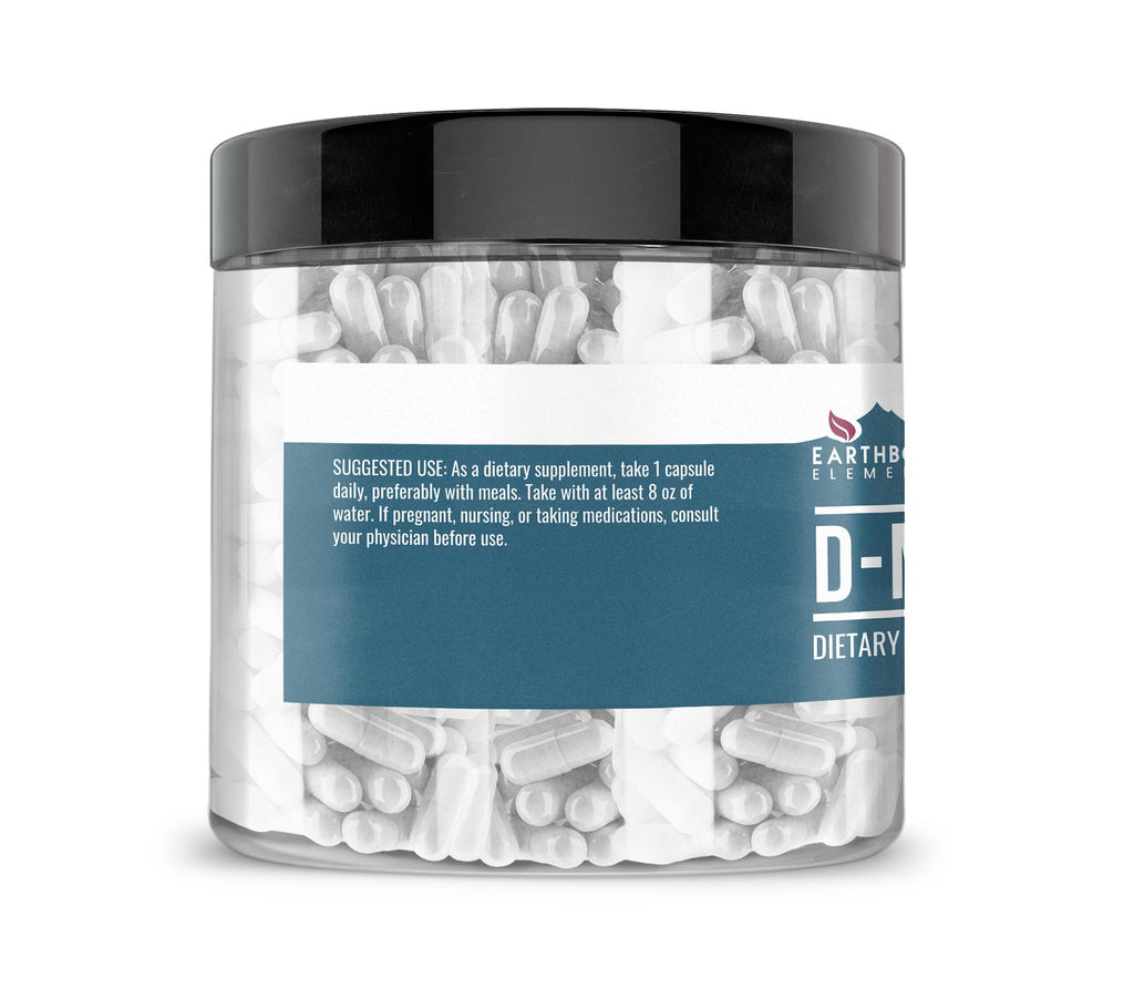 Earthborn Elements D-Mannose 200 Capsules, Pure & Undiluted, No Additives