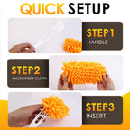 Redones Dusters for Swiffer - Reusable Duster Refill Compatible with Swiffer Hand Duster(8 Pack+1Handle), 360 Heavy Duty Dusters Refills