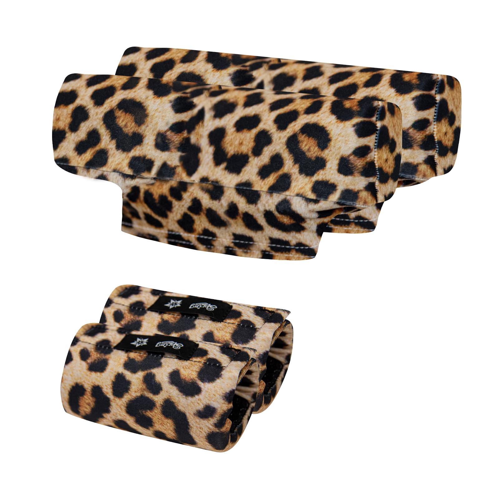 Underarm Crutch's Pad and Hand Grip Covers Universal Forearm Handle Padded Cushion Sets Accessories for Crutches Pads for Armpits (Leopard)