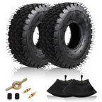 Covzoe 2 Set 4.10/3.50-4 Tire and Inner Tube with Bent Valve Stem