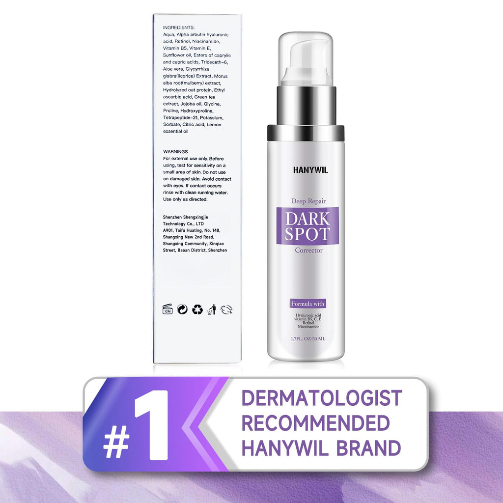 HANYWIL Dark Spot Remover for Face & Body Serum with Retinol & Niacinamide - Corrects Melasma, Sun & Age Spots, Hyperpigmentation Treatment for All Skin, Dermatologist Tested (1.7 Fl Oz)