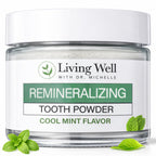Living Well with Dr. Michelle Remineralizing Tooth Powder | Fluoride-Free Hydroxyapatite Formula | Supports Enamel Strength & Oral Wellness | Safe, Clean Ingredients | Cool Mint Flavor