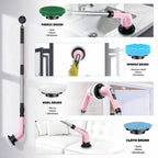 Highyes Electric Spin Scrubber for Cleaning Bathroom: Cordless Power Shower Scrubber - Electric Cleaning Brush for Tile Tub - Pink