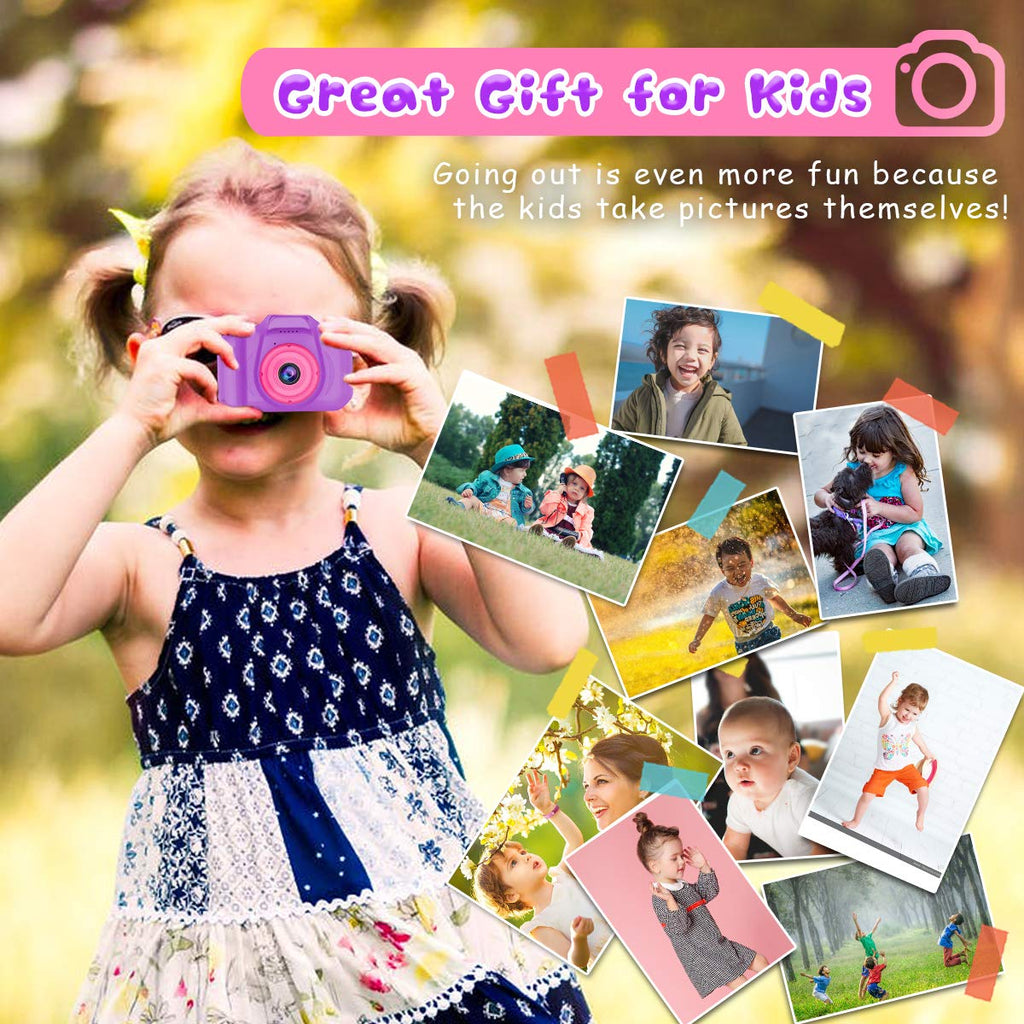 Seckton Upgraded Kids Selfie Camera, HD Digital Video Camera for Kid-Purple