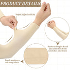 Janmercy 8 Pairs Elderly Skin Thin Protector Sleeves Bruise Abrasions Protective Arm Sleeve(Beige)