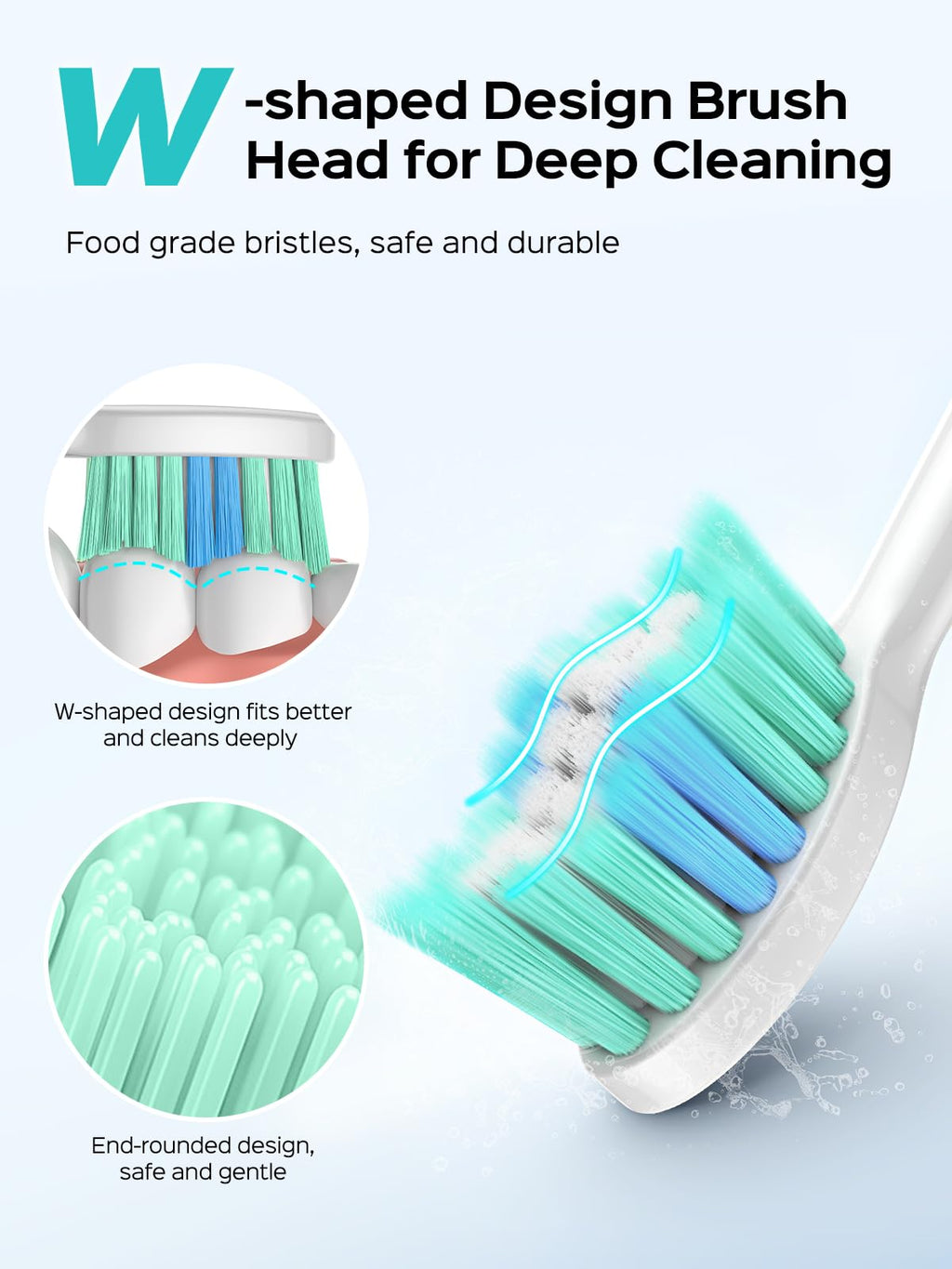 COSLUS Sonic Electric Toothbrush for Kids & Adults C40(DY-108Pro): 47000 VPM for Deep Cleaning with Travel Case - 5 Modes for Sensitive Teeth & Braces, Wireless Charging, 6 Brush Heads, White (1PC)