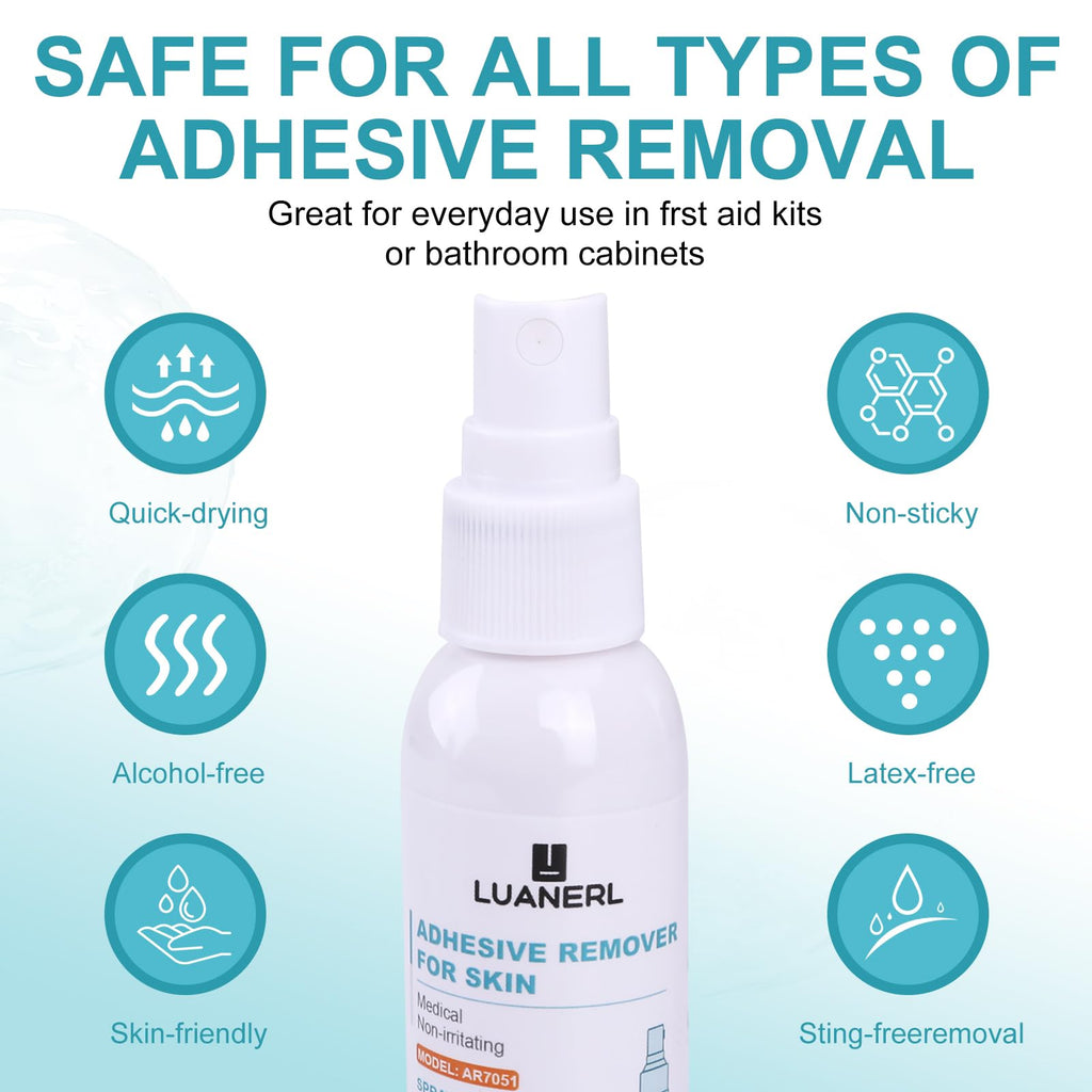 Adhesive Remover for Skin Spray Bandage & Surface & ostomy Supplies No Sting-Sensitive Skin-All Natural,30 ml Bottle