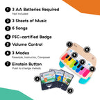 Baby Einstein and Hape Magic Touch Wooden Toy Piano, Montessori Musical Learning Toy for Babies and Toddlers 6mo+
