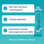 Vital Proteins Marine Collagen, Wild-Caught, Non-GMO Project Verified, Unflavored Stick Packs (10g) (Box of 20)