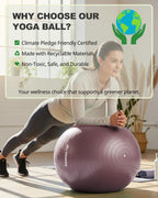 Trideer Exercise Ball Yoga Ball ��� Office Seating & Balance Ball Chair, Stability Ball for Pilates, Physical Therapy,Core Training & Balance Improvement & Stretching