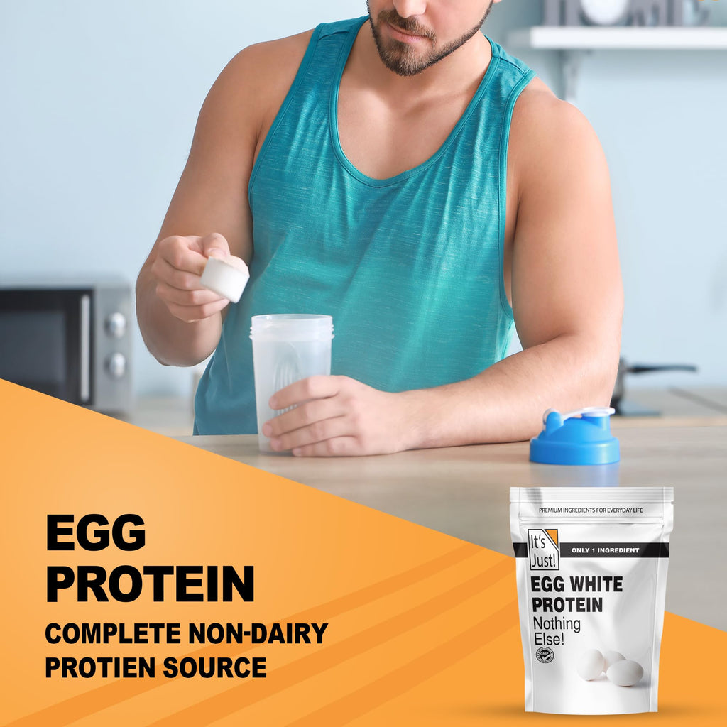 It's Just! - Egg White Protein Powder, Made in USA, Dried Egg Whites (Unflavored, 3lb)