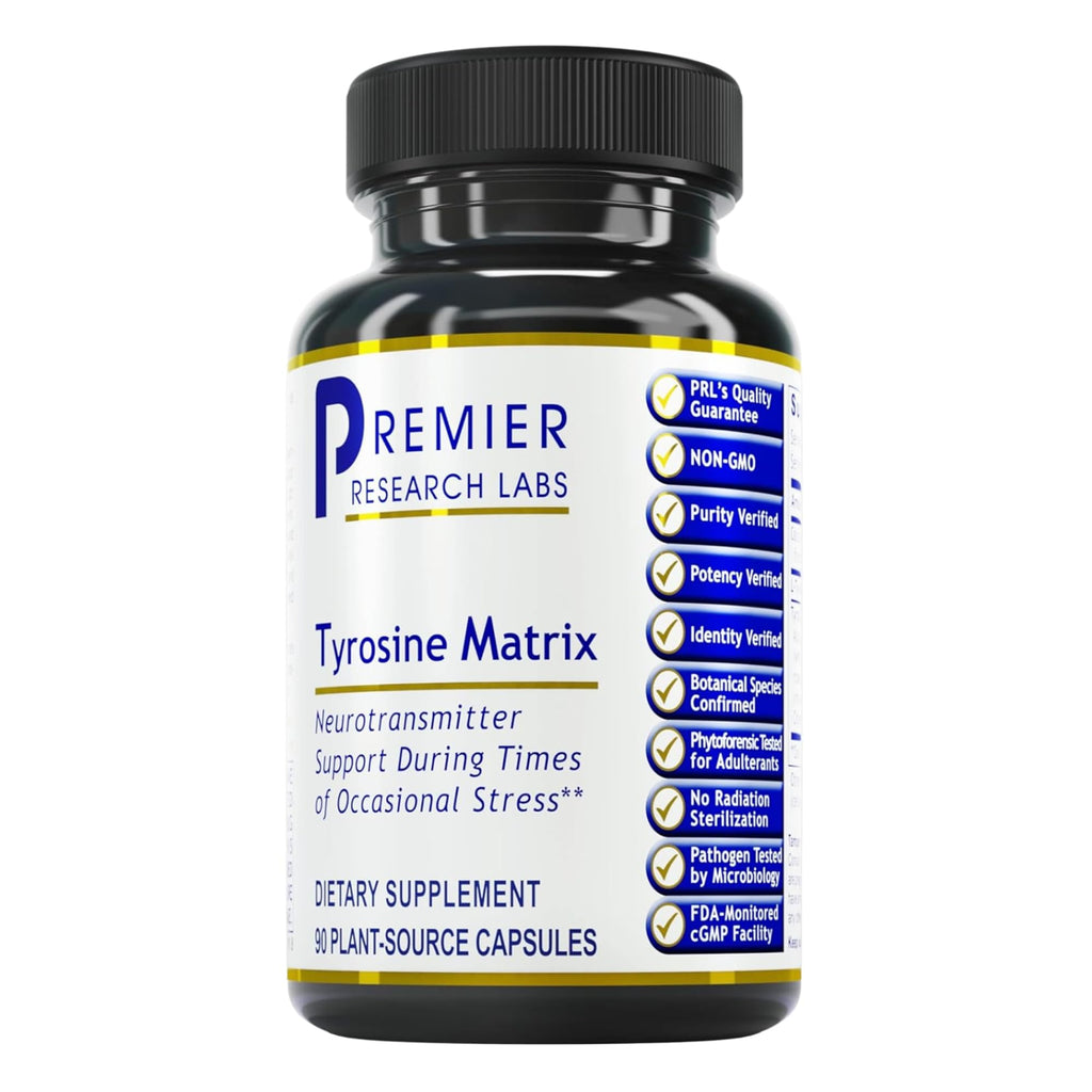 Premier Research Labs Tyrosine Matrix - L Tyrosine Supplement, L-tyrosine 944mg Capsules for Adults, Amino Acid Pills with Red Algae & Rhodiola Rosea - 90 Vegetarian Capsules