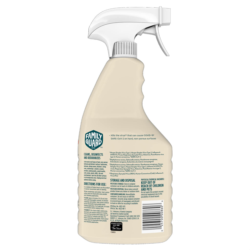 FAMILYGUARD Brand Disinfectant Spray Trigger & Multi Surface Cleaner, Antibacterial Spray, Expertly Formulated for Use In Homes with Children & Pets, Citrus Scent, 32 oz (Pack of 3)