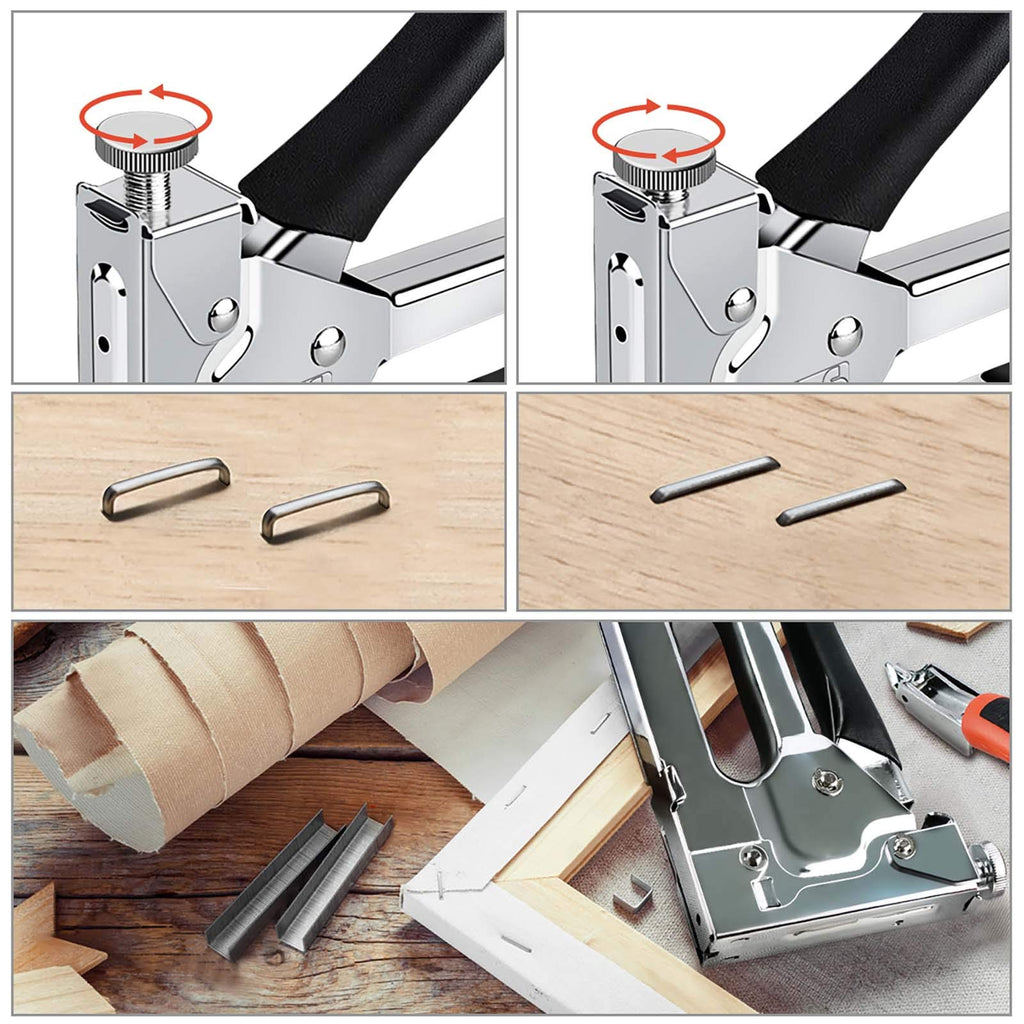 NEU MASTER 3 in 1 Staple Gun, Manual Upholstery Stapler Gun for Wood with 2000 Staples & Staple Remover, Adjustable Power Design for Furniture, Carpentry, DIY, Decoration & Home Repair