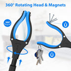 REWKCY 34" Grabber Reacher Tool, 2-Pack Foldable Reacher Grabber Pickup Tool with 360° Rotating Jaw & Magnets, Grabber Tool Heavy Duty