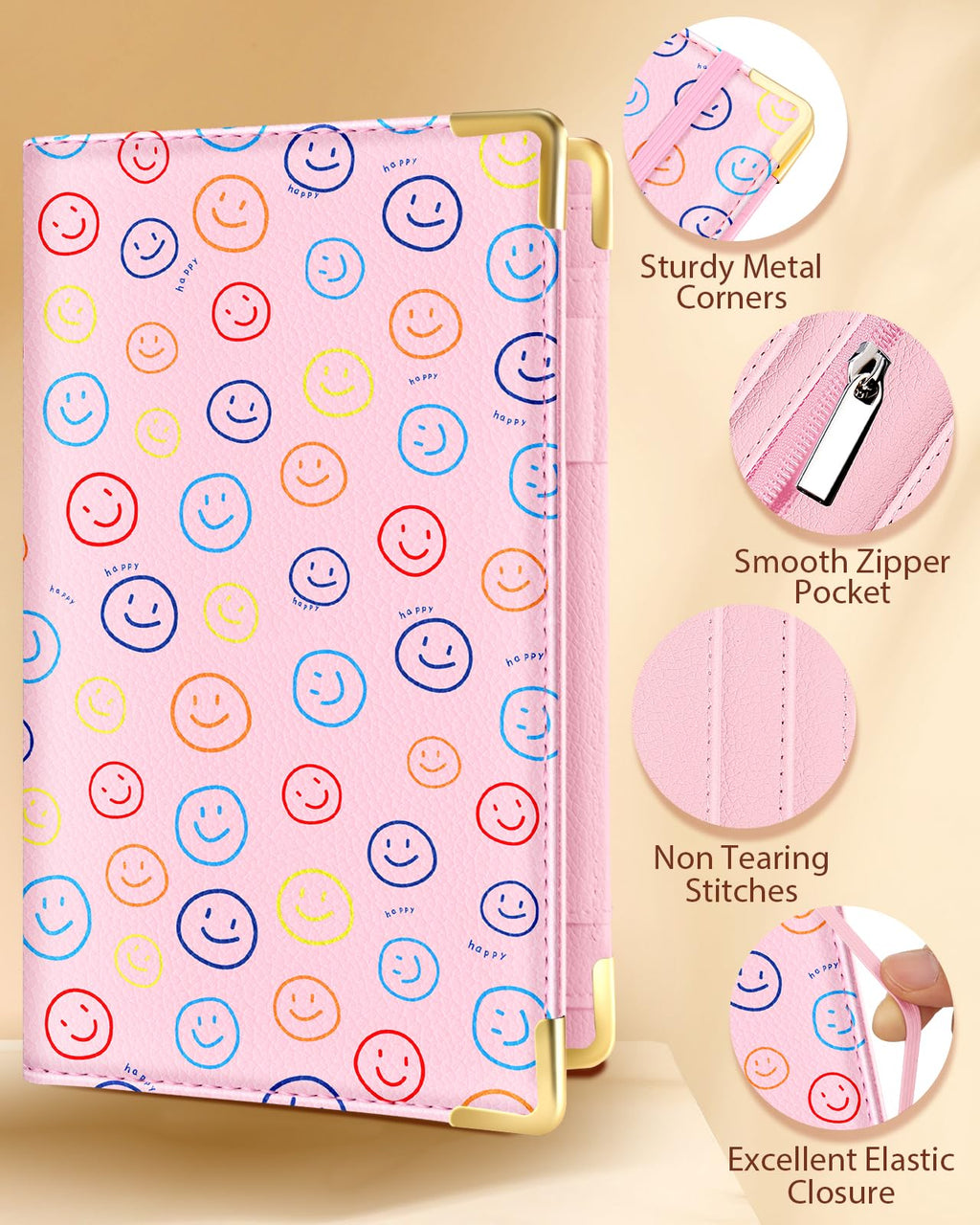Slohif Server Book for Waitress Cute Serving Books with Zipper Pocket Accessories Leather Server Check Book Restaurant Waiter Server Booklet Organizer Ticket Book Holder