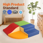 TODIBY 4-Piece Soft PU Leather Toddlers Climbing Toys, Foam Climbing Blocks for Toddlers, Baby Play Set Foam Climb Structures for Toddler 3+, Indoor Crawl Activity Play Gym