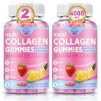 Nature's live Multi Collagen Peptides Gummies, Type I, II, III, V, X - Hydrolyzed Collagen Peptides with Biotin, Hyaluronic Acid, Supports Healthy Skin, Strong Nails & Thick Hair, 60 Count, 2 Pack