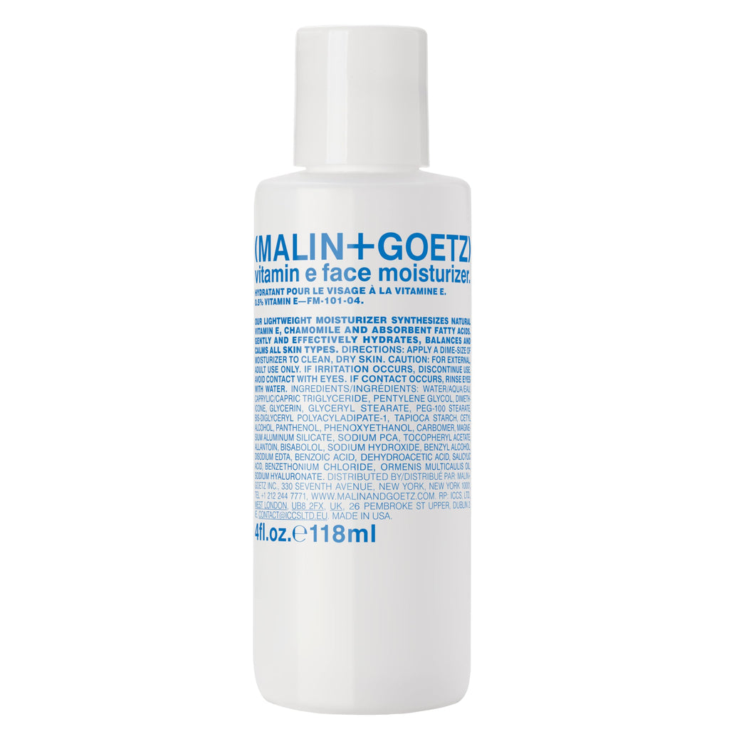 MALIN+GOETZ Vitamin E Face Moisturizer | Lightweight Hydrating Daily Face Cream Balancing All Skin Types | Fragrance-Free, Vegan | 4 Fl Oz