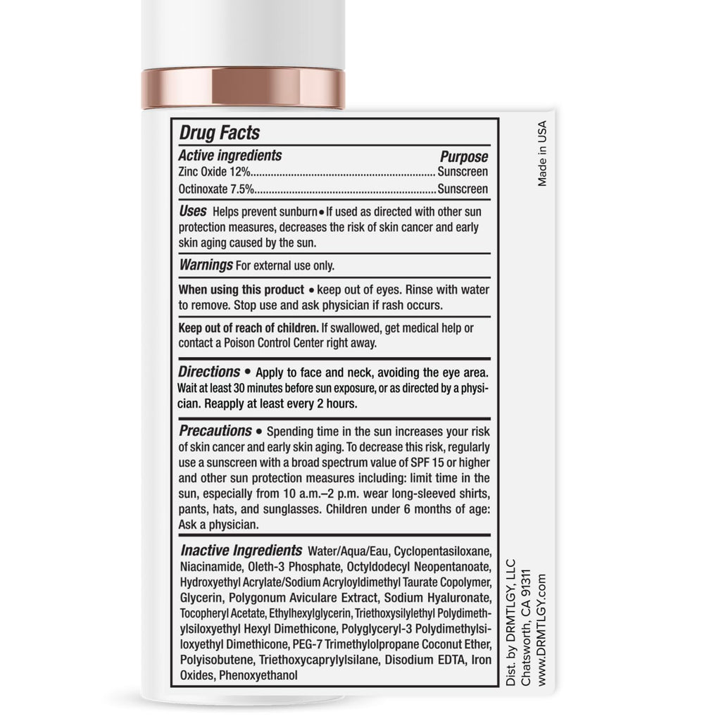 DRMTLGY Moisturizer with SPF 46 & Anti Aging Clear Universal Tinted SPF & Facial Sunscreen 2 Pack - Broad Spectrum Protection Against UVA and UVB Rays