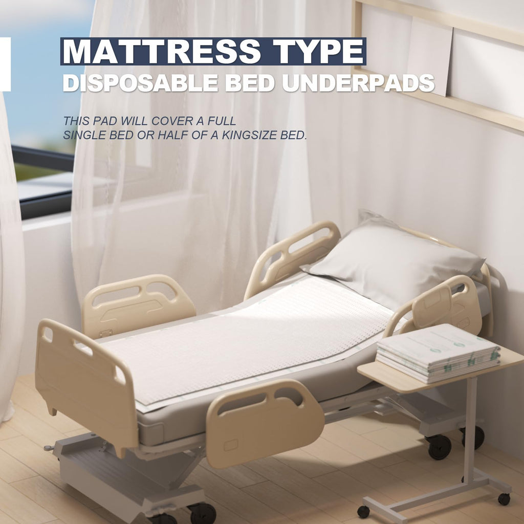 Heavy Duty Underpads 40"X60" Super Sized Chucks Pads 270 Grams Disposable Bed Pads with Strength Cloth Backing Extra Absorption Pads for Incontinence (100X152CM, 30 Count, Discreet Packaging)