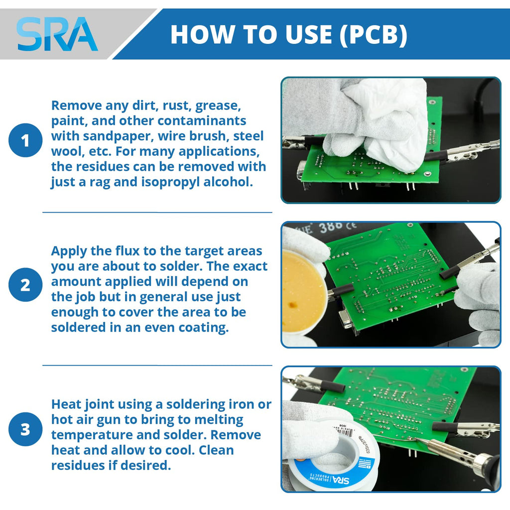 SRA Solder 135 Rosin Paste Soldering Flux For Electronics, No Clean Flux Made for Lead and Lead-Free Solder Circuit Boards and Copper Electrical Wire - Safe Clean Residues with No Goopy Mess (2oz Jar)