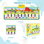 M SANMERSEN Piano Mat, 39.5" X 14" Musical Mat 8 Instrument Sounds Piano Mat for Toddlers Touch Play Dancing Mat Toy for 1 2 3 Year Old Girls Boys Gifts