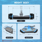 UIRWAY 3-in-1 Deluxe Swimming Pool Cleaning Kit - Includes Upgrade Heavy Duty Triangular Pool Vacuum Head, Detachable Brush, Deep Leaf Skimmer Net Inground & Above Ground Pools Cleaning(No Pole)