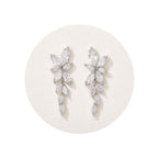 SWEETV Marquise Cubic Zirconia Bridal Earrings, Elegant Wedding Earrings for Brides Bridesmaids, Crystal Formal Drop Earrings for Women Jewelry Gifts (Silver)