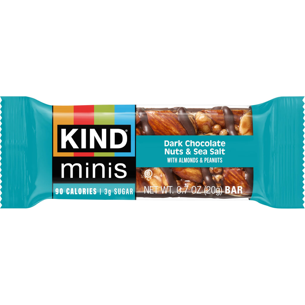 KIND Mini Snack Bars Variety Pack, Gluten Free, Low Sugar, Low Calorie Snacks, Dark Chocolate Nuts & Sea Salt, Peanut Butter Dark Chocolate, Caramel Almond & Sea Salt, 30 Count