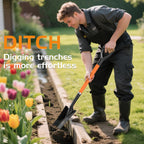 HIGHLIGHT Drain Spade Shovel 45Inch Orange Fiberglass D Grip Trench Digging