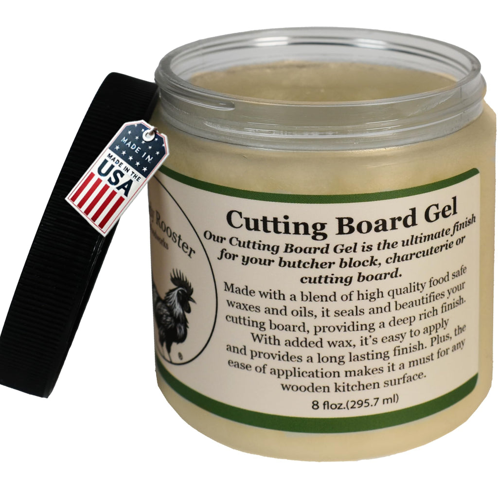 Cutting Board Gel - Wax and Oil Treatment in One - with Food Grade Mineral Oil & Beeswax-Butcher Block Conditioner, Cutting & Charcuterie Board Wax, Citrus Scent.-USA Made* (8 fl.oz)